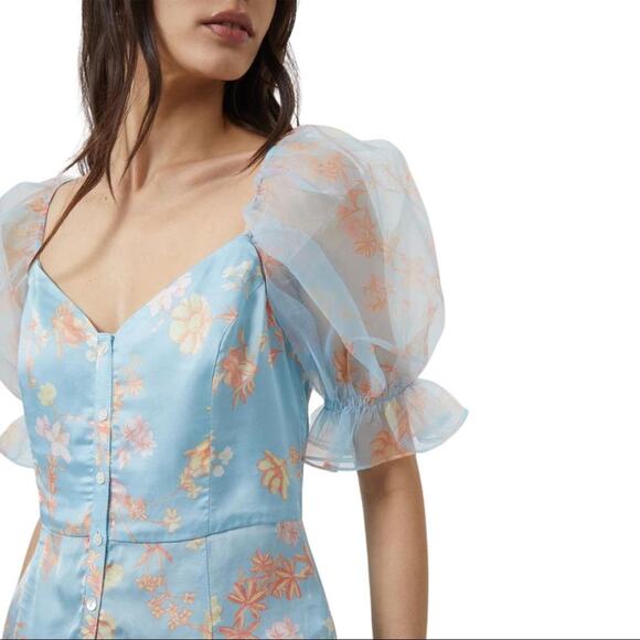 NWT French Connection Diana Drape Top Blue 2 - Picture 1 of 4